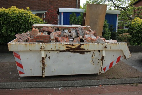 Commercial waste removal service in action