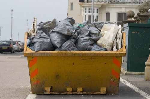 Inspection team reviewing commercial waste pickup documentation